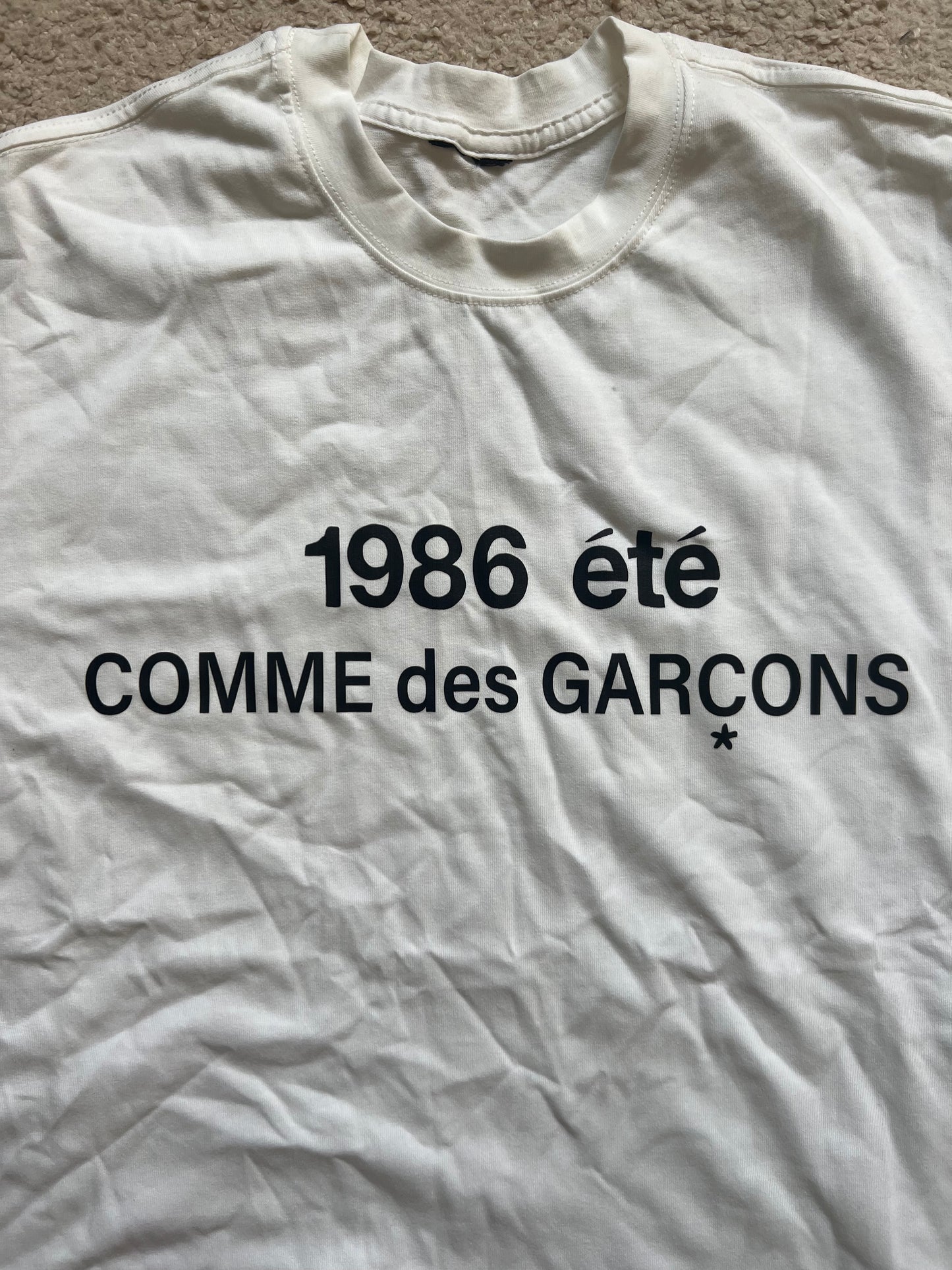Comme Des Garcons T-Shirt "1986 ete" (L)